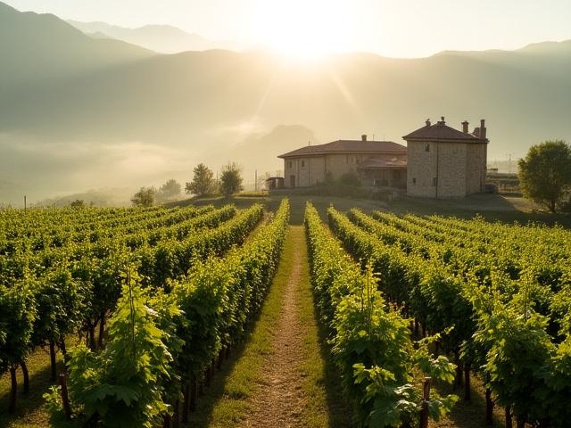 Vigneti del Lazio al mattino